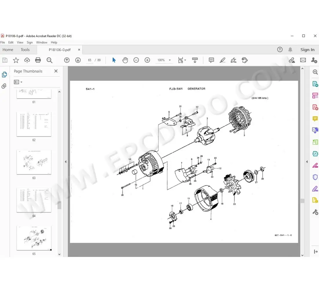 Kawasaki Wheel Loader 80Z3 parts + service manual